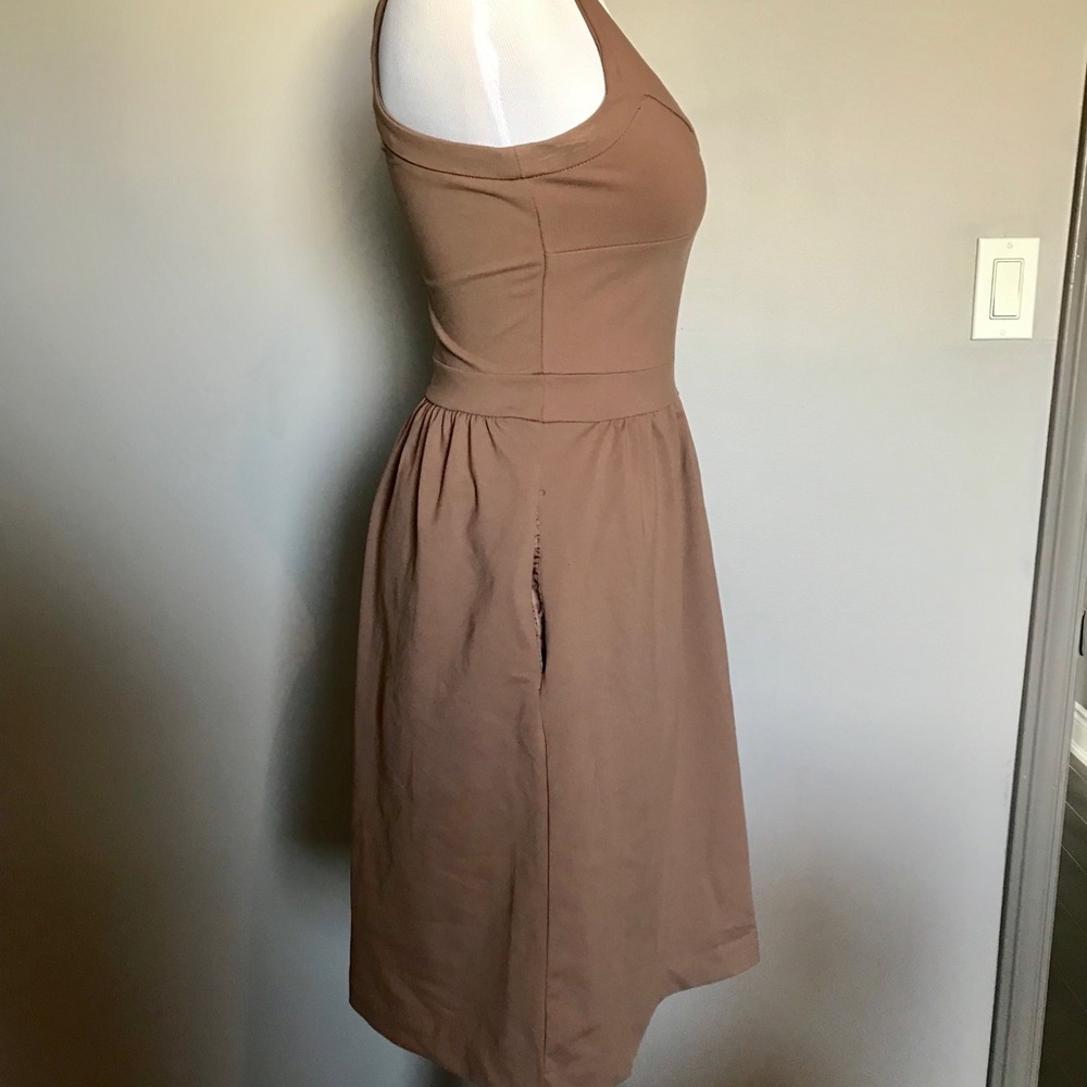 Taupe Fit and Flare Dress Cynthia Rowley - Picture 3 of 7